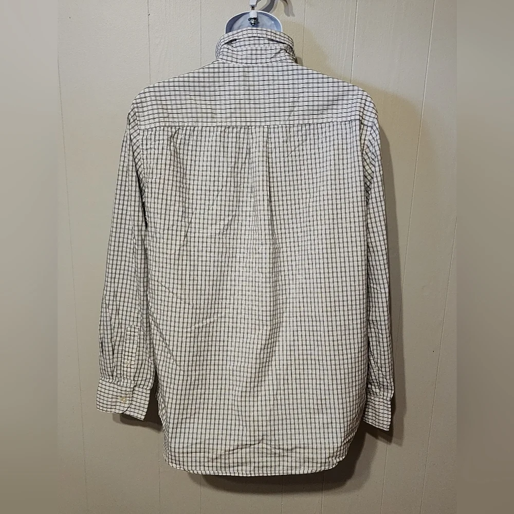 Chaps Stretch Easy Care Button Front Shirt Large Men's Long Sleeve Checked  A948